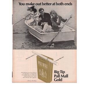 Pall Mall Cigarette Magazine Advertisement Full Color 1968 Tobacciana Vintage